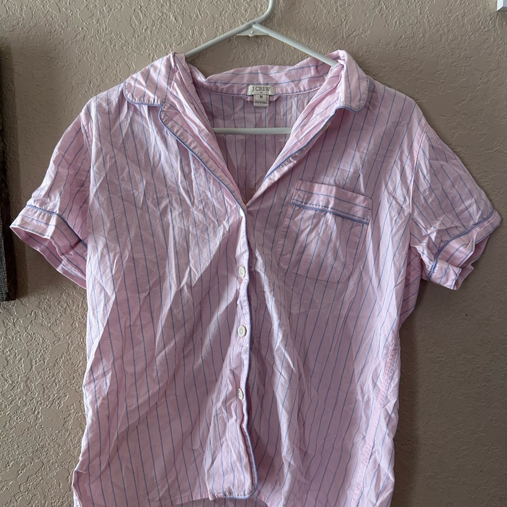J. Crew Light Pink and Blue Striped Shirt